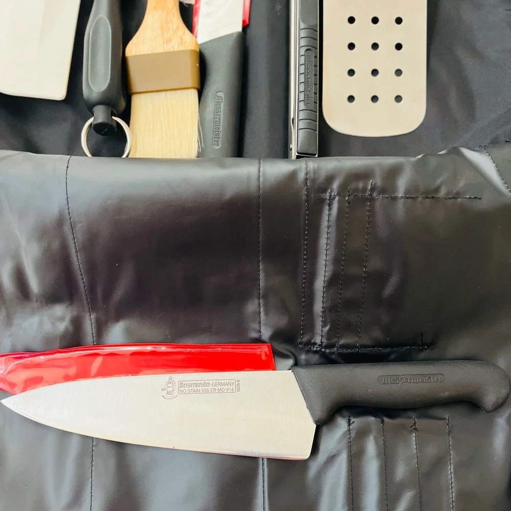 American Institute of Wine&Food Custom Chef Knives BBQ Roll Bag by Messermeister